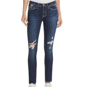 FRAME Blue Le Skinny de Jeanne Distressed Jeans Sz 26